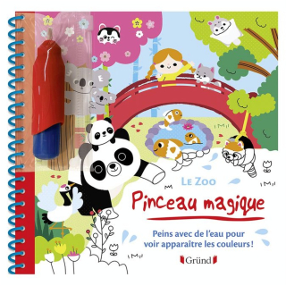 Livre de Coloriage Pinceau magique Le Zoo - Gründ - Rougier et Plé