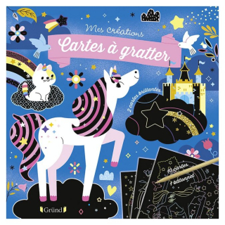 Pochette Cartes à gratter Attrape-rêves Licornes et chevaux - Gründ - Rougier et Plé