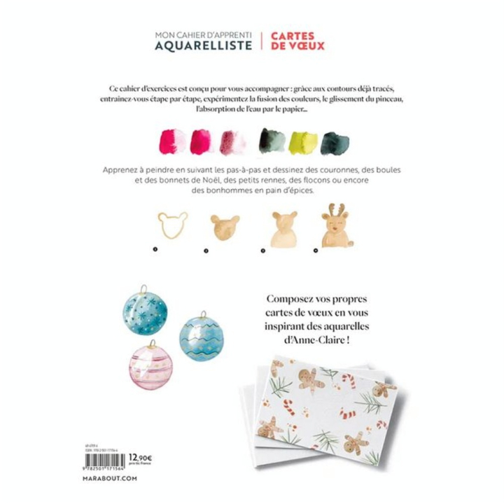 Livre Cartes de vœux à l'aquarelle - Marabout - Rougier et Plé