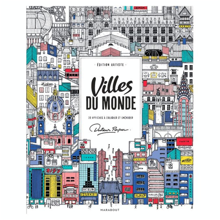 Livre de coloriage Villes du monde - Marabout - Rougier et Plé