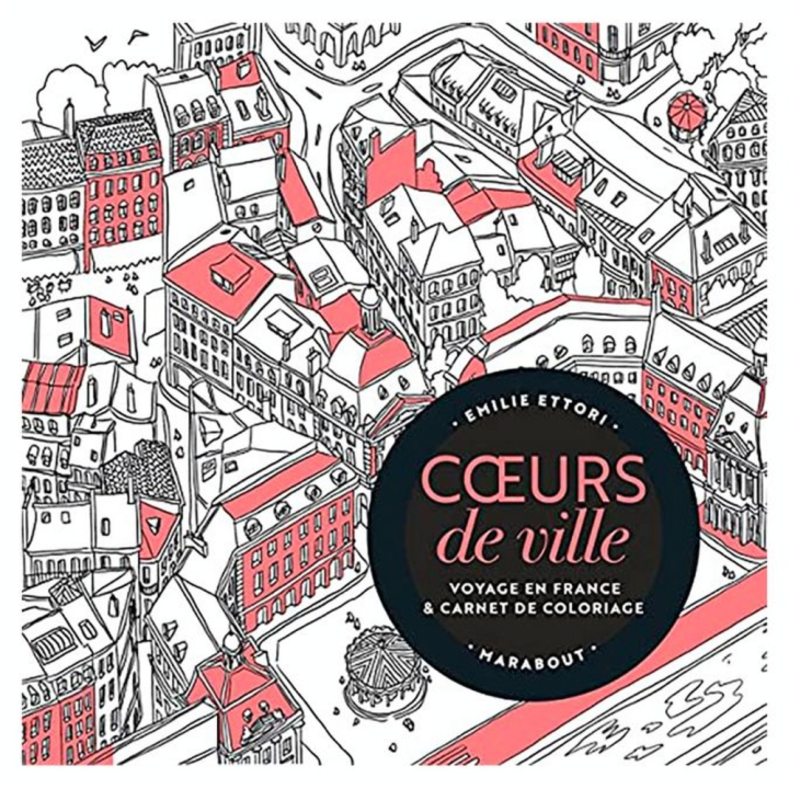 Livre de coloriage Cœurs de villes - Marabout - Rougier et Plé