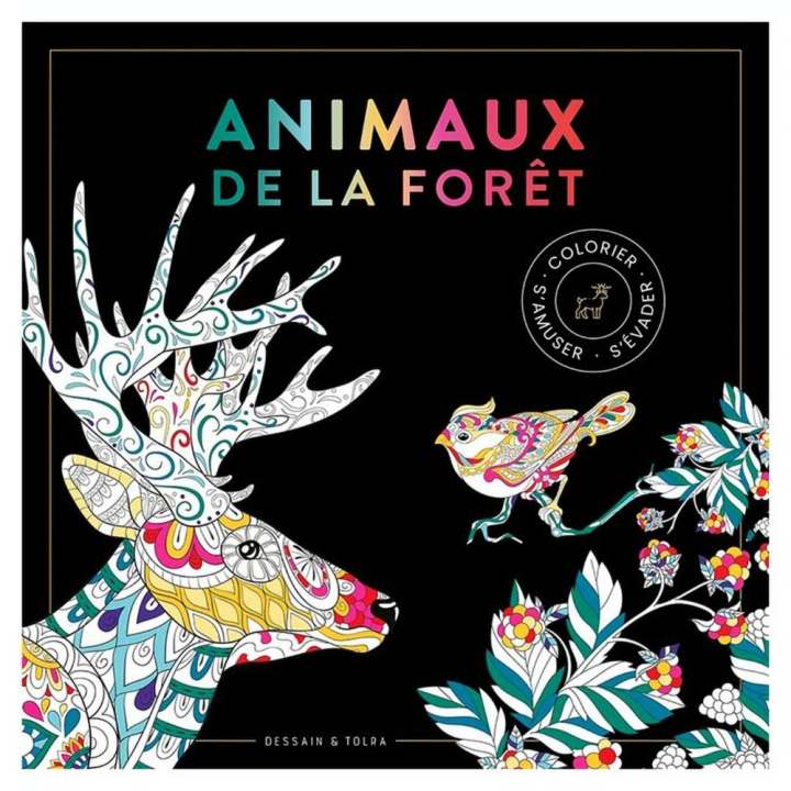Livre de coloriage Black Coloriage Animaux de la Forêt - Dessain et Tolra - Rougier et Plé