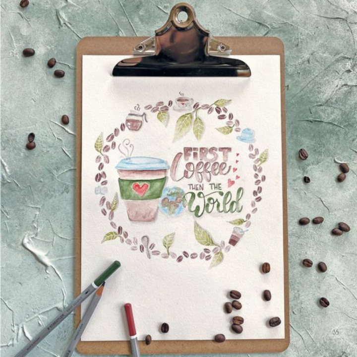 Livre Aquarelle & Lettering aux crayons aquarellables - Editions de Saxe - Rougier et Plé