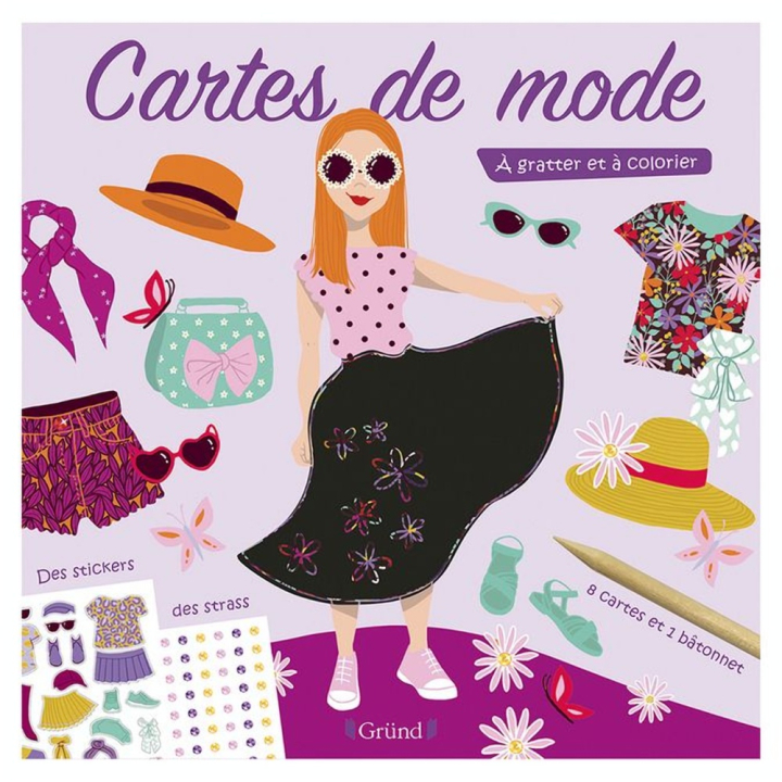Pochette : 4 Cartes à gratter + 4 Cartes à colorier Motifs NED - Gründ - Rougier et Plé