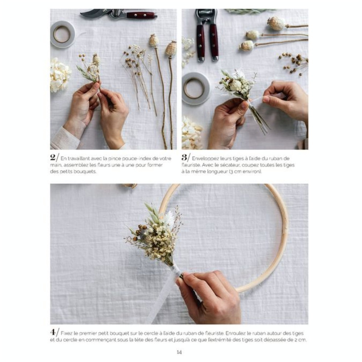 Livre L'atelier fleurs séchées - 20 compositions - Hachette - Rougier et Plé