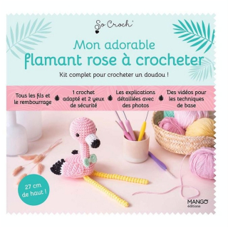 Kit crochet Mon adorable Flamant rose à crocheter - Mango - Rougier et Plé