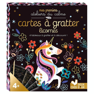 Kit Cartes à gratter Licornes - Deux Coqs d’or - Rougier et Plé