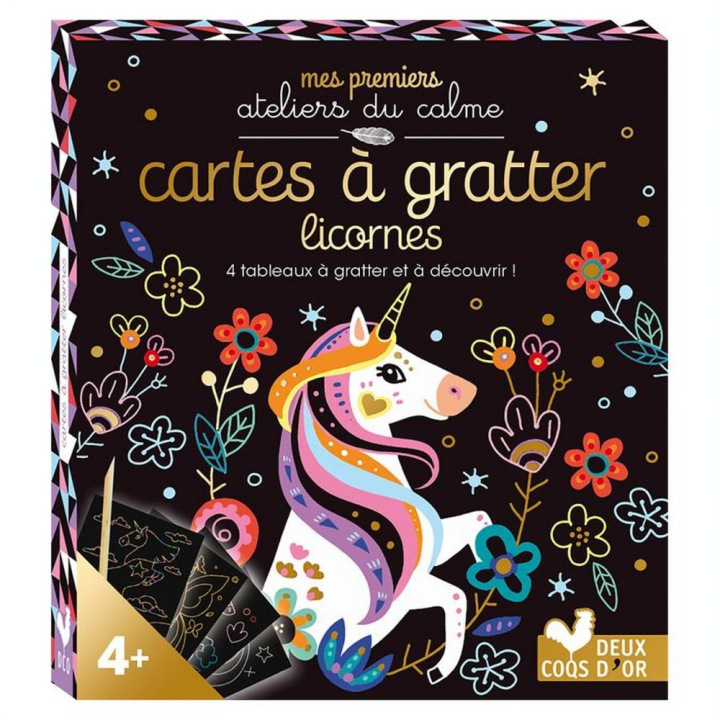 Kit Cartes à gratter Licornes - Deux Coqs d’or - Rougier et Plé