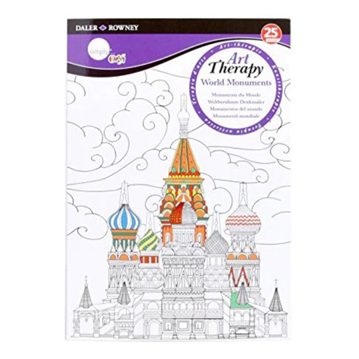 Livre Art therapy Monuments du monde A5 - Daler Rowney - Rougier et Plé