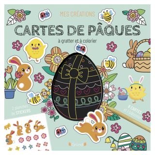 Pochette Mes créations Cartes de Pâques à gratter et à colorier - Gründ - Rougier et Plé