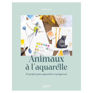 Livre Animaux à l'aquarelle - 20 projets - Mango - Rougier et Plé