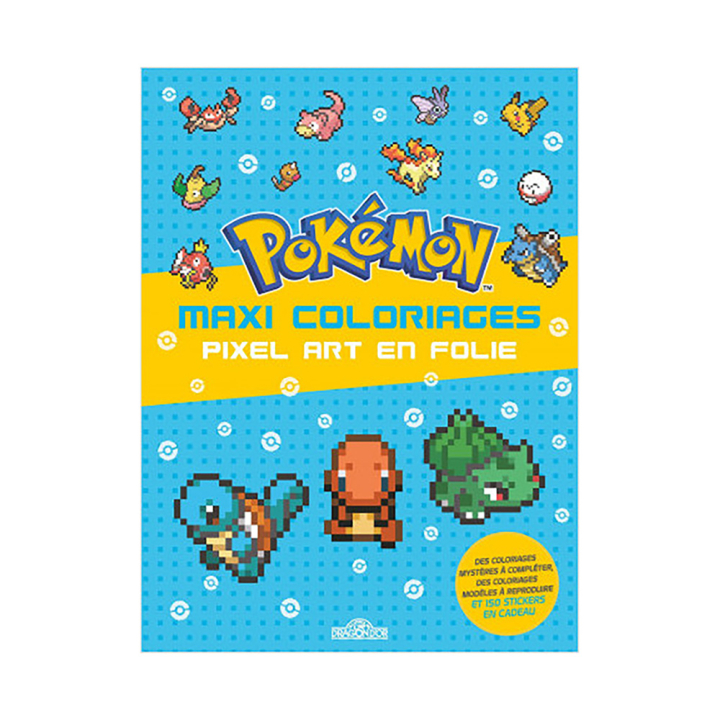 Livre de maxi coloriages Pokémon Pixel Art en Folie - Dragon d'or - Rougier et Plé