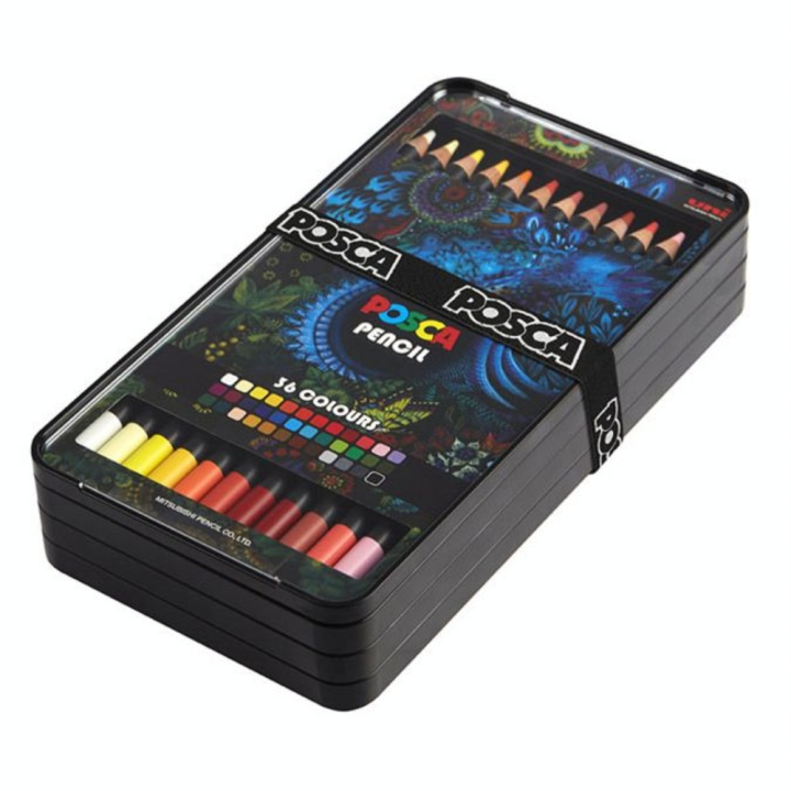 Crayon de couleur à la Cire & Huile Coffret 36 couleurs - Posca - Rougier et Plé
