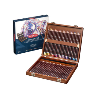 Crayon de couleur Coloursoft Coffret bois 48 pcs - Derwent - Rougier et Plé