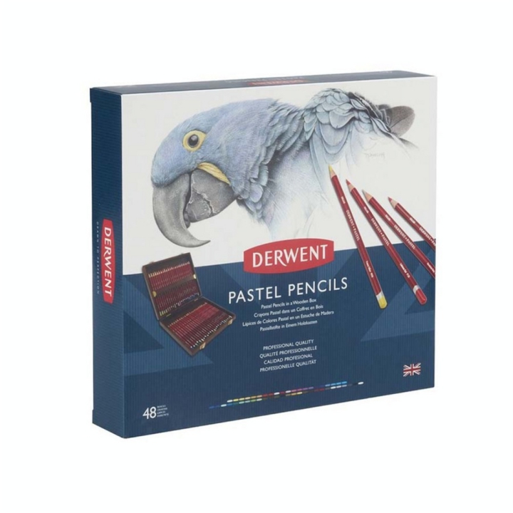 Crayon pastel Coffret bois 48 pcs - Derwent - Rougier et Plé