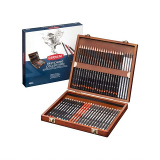 Crayon esquisse Sketching Collection Coffret bois 48 pcs - Derwent - Rougier et Plé