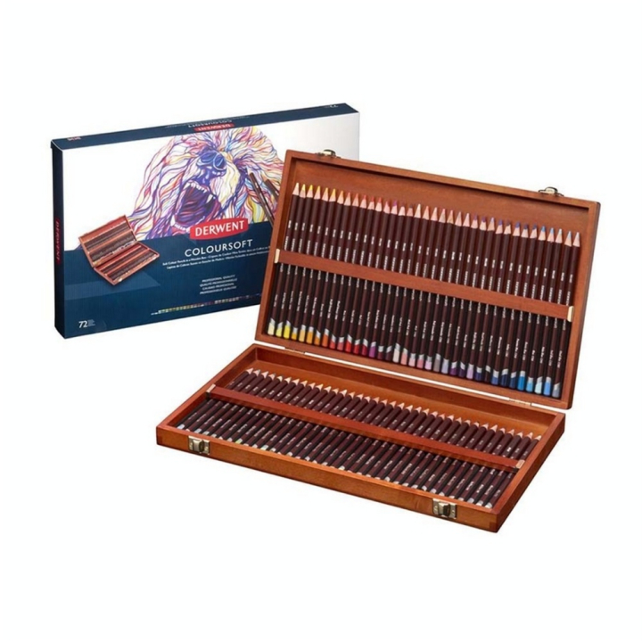Crayon de couleur Coloursoft Coffret bois 72 pcs - Derwent - Rougier et Plé