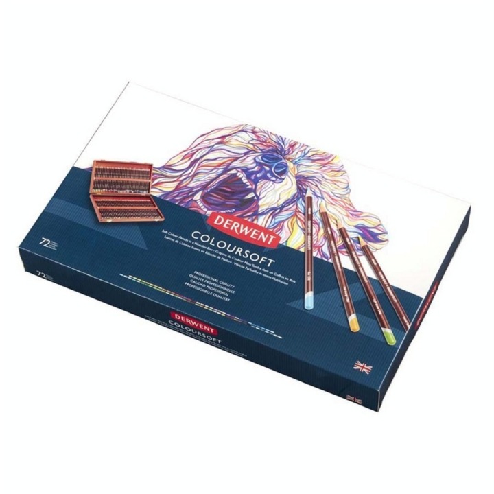 Crayon de couleur Coloursoft Coffret bois 72 pcs - Derwent - Rougier et Plé