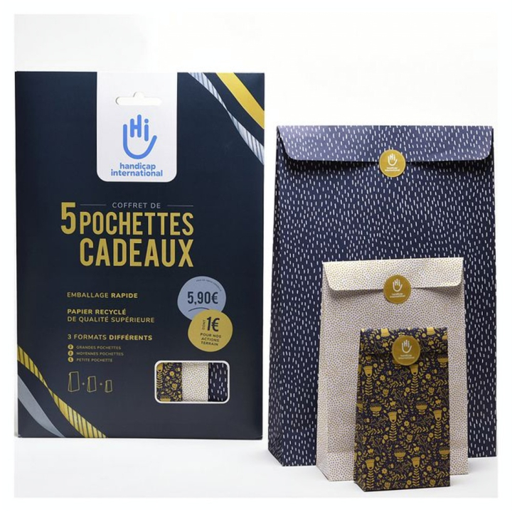 Pochettes cadeaux Set de 5 pcs - Handicap International - Rougier et Plé