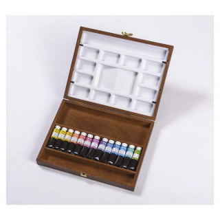 Aquarelle Extra-Fine 13 x 15 ml + 2 Palettes Coffret Acajou Classique - BLOCKX - Rougier et Plé