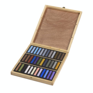 Pastels secs 36 pièces Coffret Bois Neige - BLOCKX - Rougier et Plé