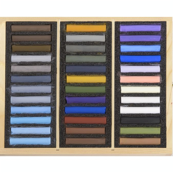 Pastels secs 36 pièces Coffret Bois Neige - BLOCKX - Rougier et Plé