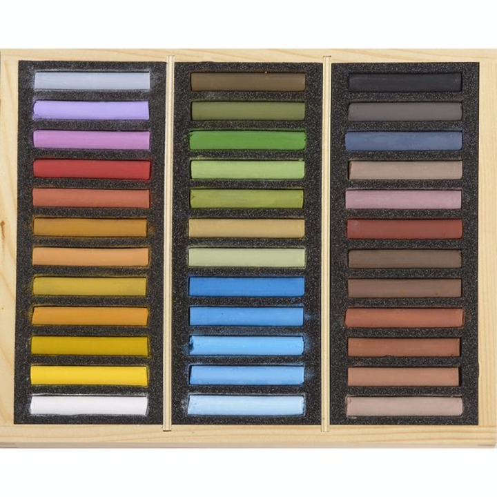 Pastels secs 36 pièces Coffret Bois Paysage - BLOCKX - Rougier et Plé