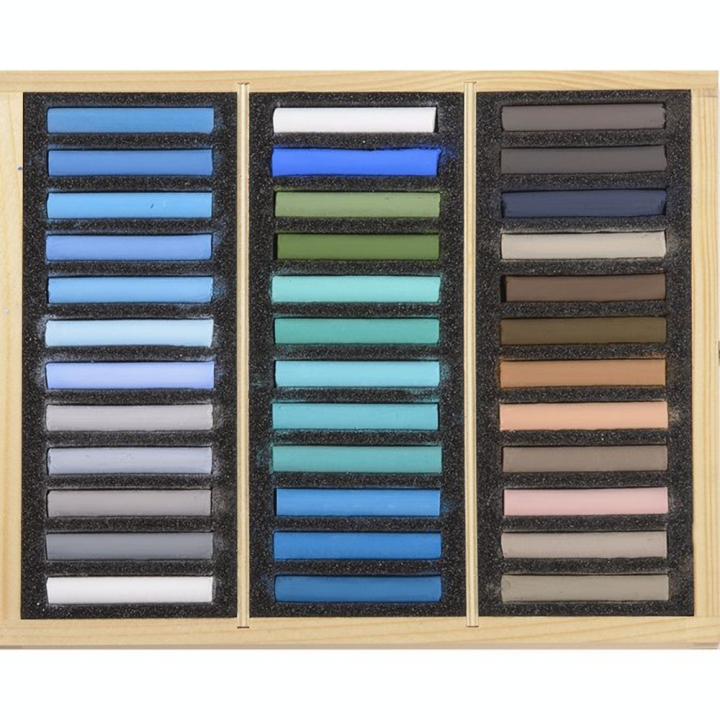 Pastels secs 36 pièces Coffret Bois Marine - BLOCKX - Rougier et Plé