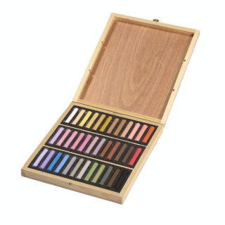 Pastels secs 36 pièces Coffret Bois Portrait - BLOCKX - Rougier et Plé