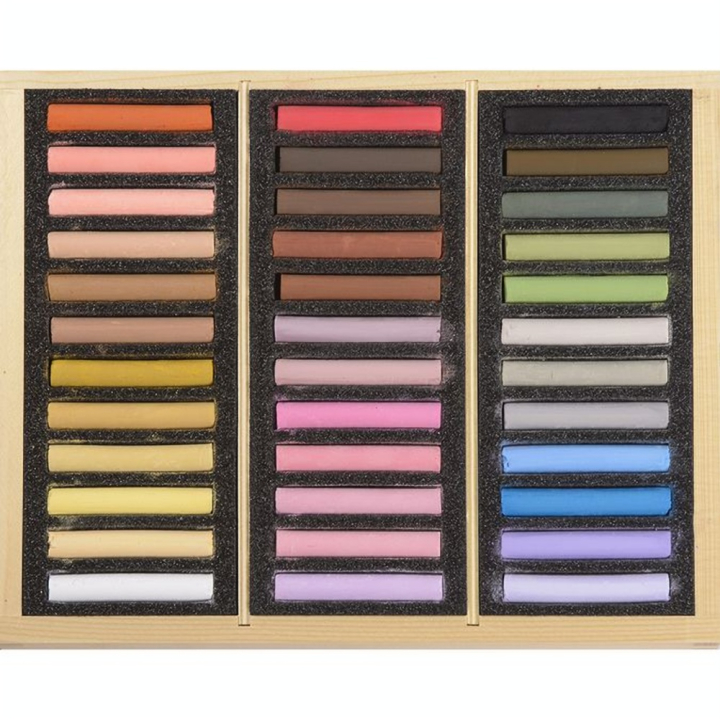 Pastels secs 36 pièces Coffret Bois Portrait - BLOCKX - Rougier et Plé