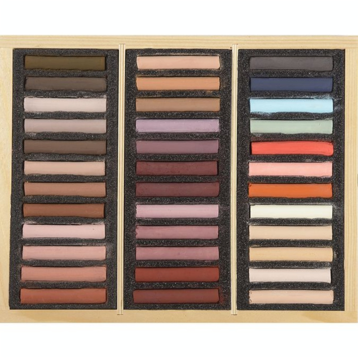 Pastels secs 36 pièces Coffret Bois Portrait Tiziana Ceschin - BLOCKX - Rougier et Plé