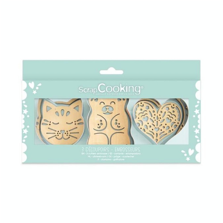 Découpoirs Embosseurs 3 pcs  23,7 x 2,8 x 13,5 cm Coffret Classique - ScrapCooking - Rougier et Plé