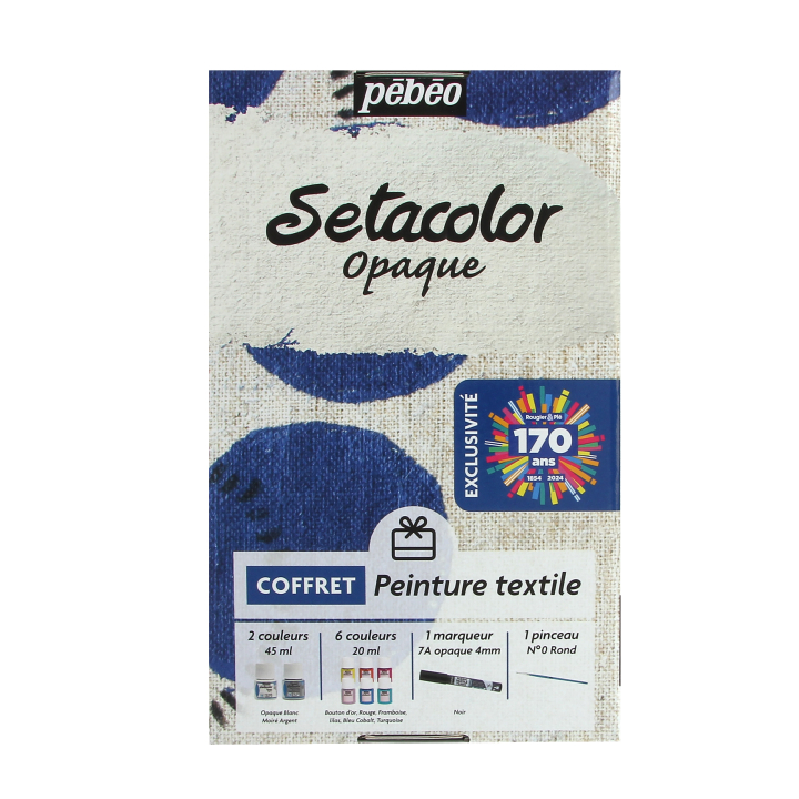 Peinture Textile Coffret Setacolor Opaque Exclusivité 170 ans - Pébéo - Rougier et Plé
