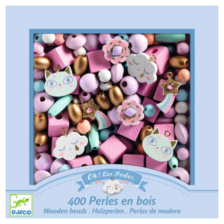 Perles en bois Arc-en-ciel 400 pcs - Djeco - Rougier et Plé