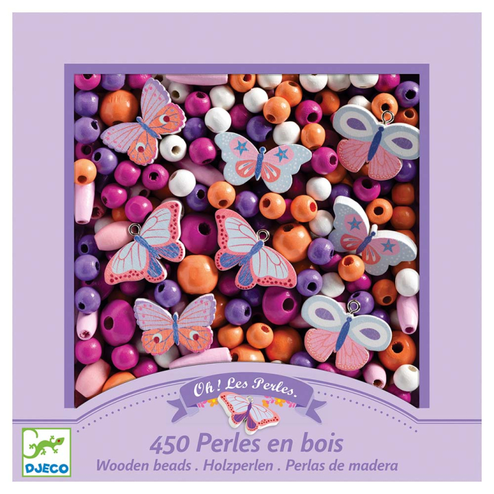 Perles en bois Papillons 450 pcs - Djeco - Rougier et Plé