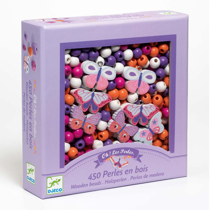Perles en bois Papillons 450 pcs - Djeco - Rougier et Plé