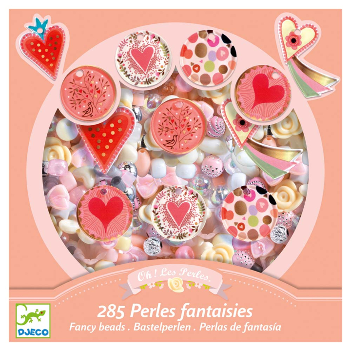 Perles fantaisies Cœurs 285 pcs - Djeco - Rougier et Plé