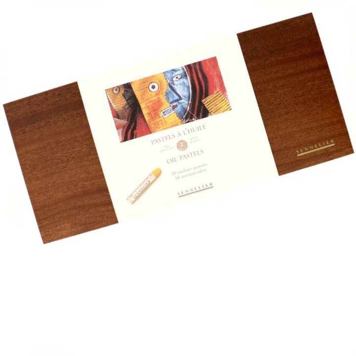 Coffret en bois pastels à l'huile assortiment de 50 couleurs universelles - Sennelier - Rougier et Plé