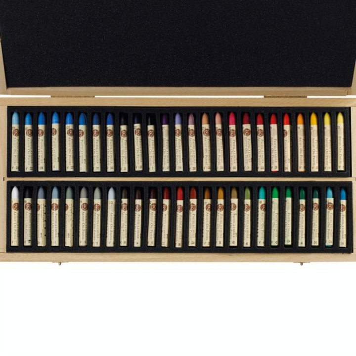 Coffret en bois pastels à l'huile assortiment de 50 couleurs universelles - Sennelier - Rougier et Plé