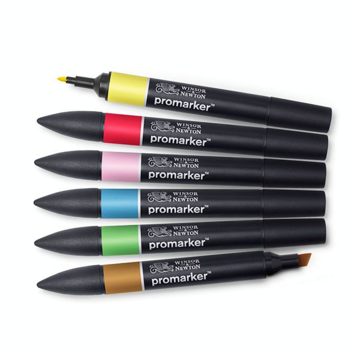 Set de 6 Promarker tons moyens - Winsor & Newton - Rougier et Plé