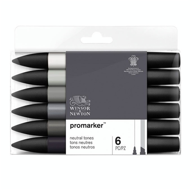 Set de 6 Promarker tons neutres - Winsor & Newton - Rougier et Plé