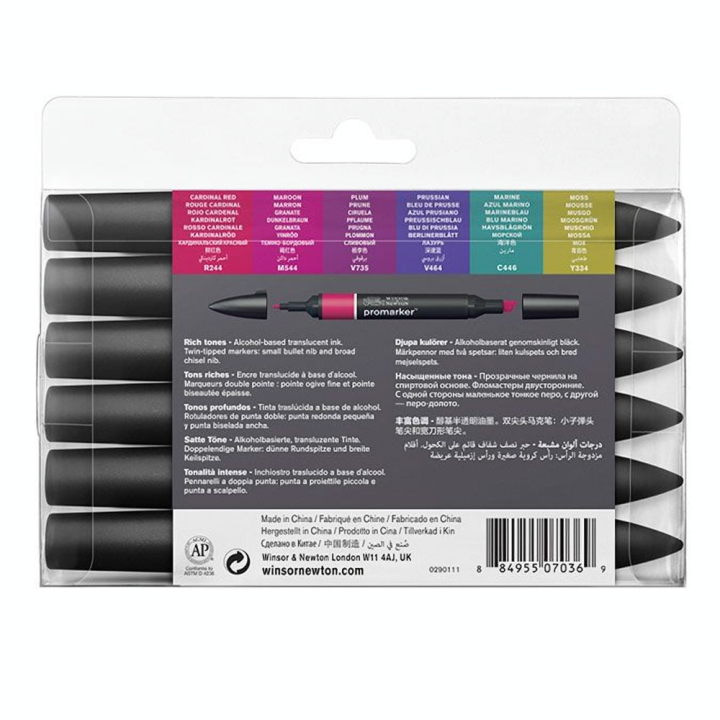 Set de 6 Promarker tons riches - Winsor & Newton - Rougier et Plé
