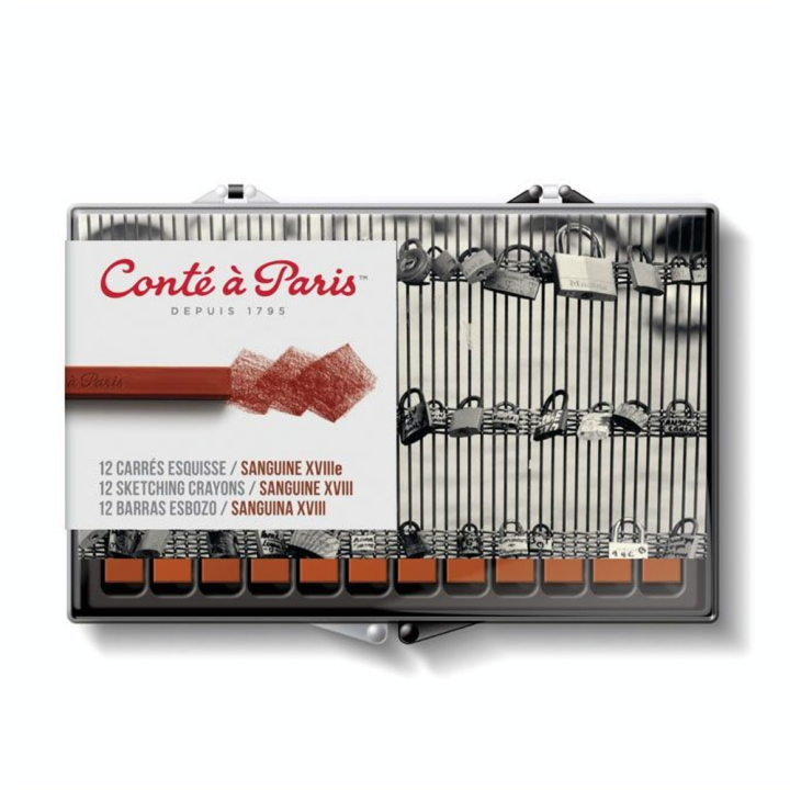 Pastel sec carré sanguine par 12 - Conté à Paris - Rougier et Plé