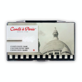 Pastel sec carré blanc 2B par 12 - Conté à Paris - Rougier et Plé