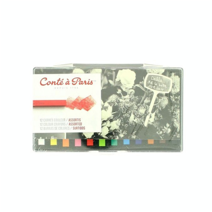 Pastel sec carré assortis par 12 - Conté à Paris - Rougier et Plé