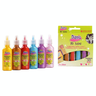 Peinture 3D mini - Nacré 6 x 20 ml - Diams - Rougier et Plé