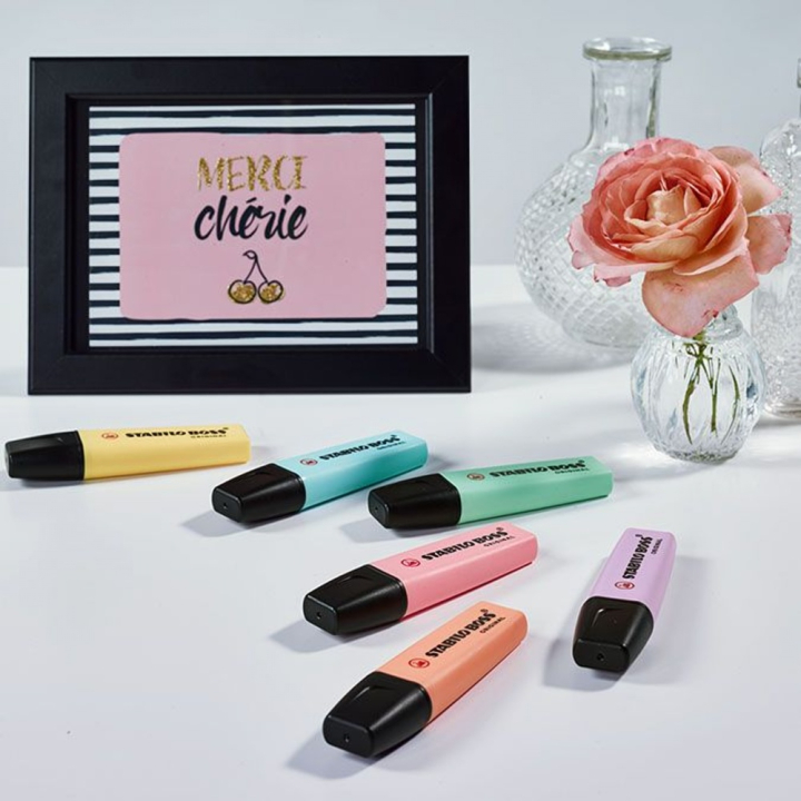 Surligneur BOSS pastel - 6 couleurs - STABILO - Rougier et Plé