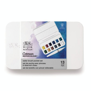 Aquarelle fine Cotman 12 demi-godets + pinceau réservoir - Winsor & Newton - Rougier et Plé