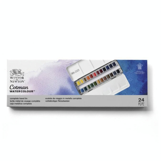 Aquarelle fine Cotman 24 demi-godets Boite Painting Plus - Winsor & Newton - Rougier et Plé