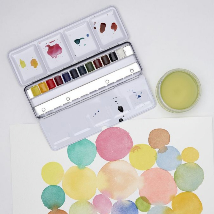 Aquarelle fine Cotman 12 demi-godets Boite Blue Box - Winsor & Newton - Rougier et Plé